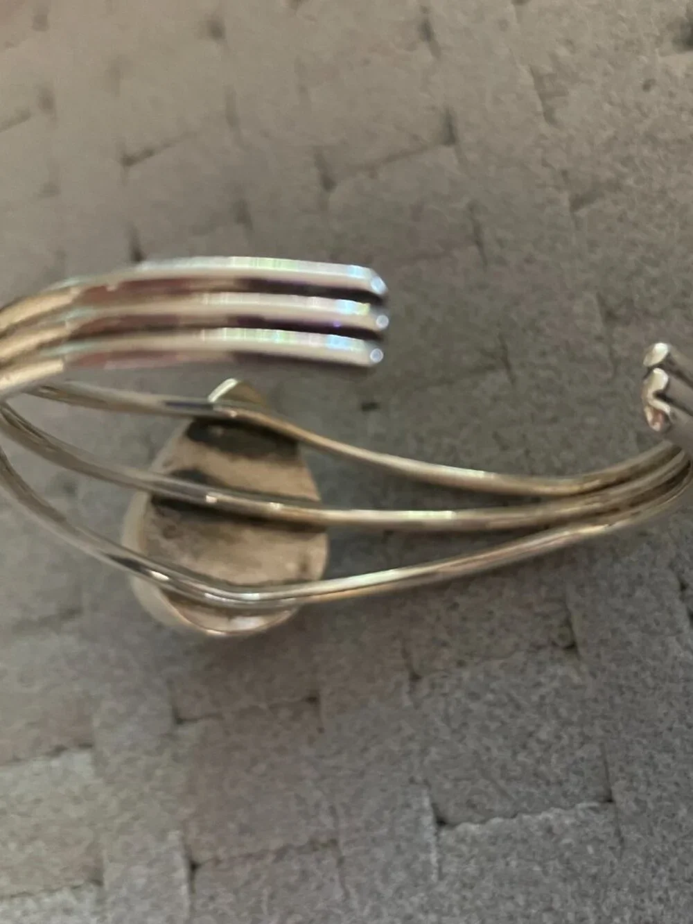 Vintage Silver Bracelet Cuff Amethyst Artisan Handmade Faceted Y2K 1990s 2000s
